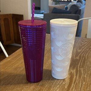 3 for $20 bundle! Starbucks Purple and Cream Textured Tumblers